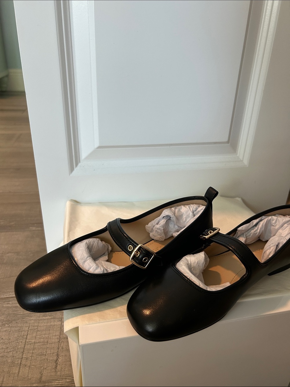 Coach Black Leather Mary Jane Shoes with Buckle - Picture 3 of 5